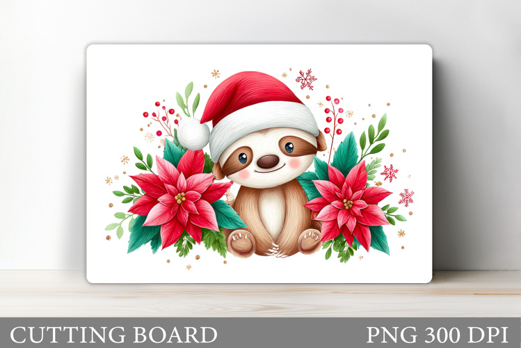 Christmas Sloth Cutting Board. Christmas Cutting Board