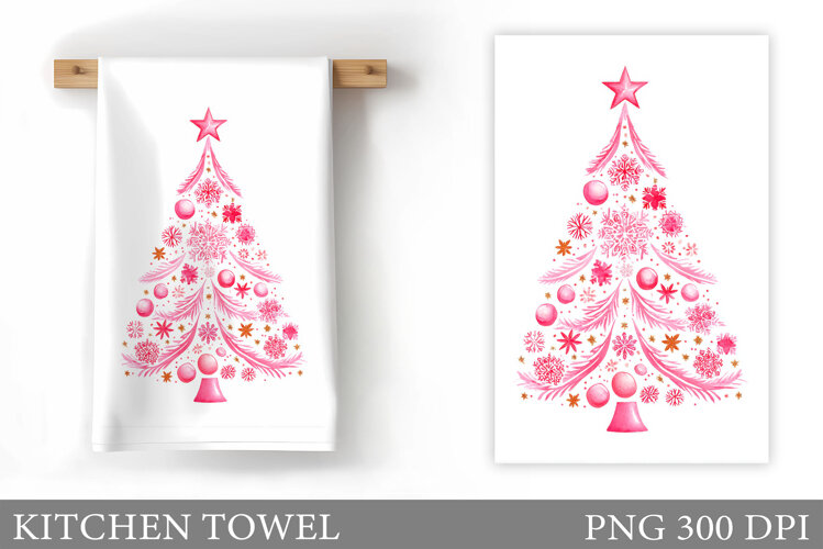 Christmas Tree Kitchen Towel. Christmas Deer Kitchen Towel example image 1