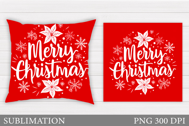 Merry Christmas Pillow Design. Christmas Pillow Sublimation