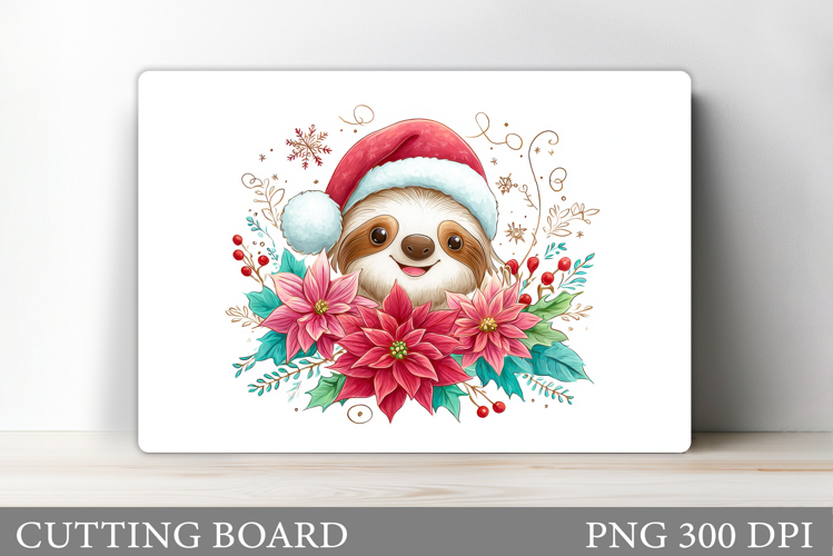 Christmas Sloth Cutting Board. Christmas Cutting Board