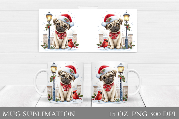 Christmas Dog Mug Design. Christmas Mug Sublimation