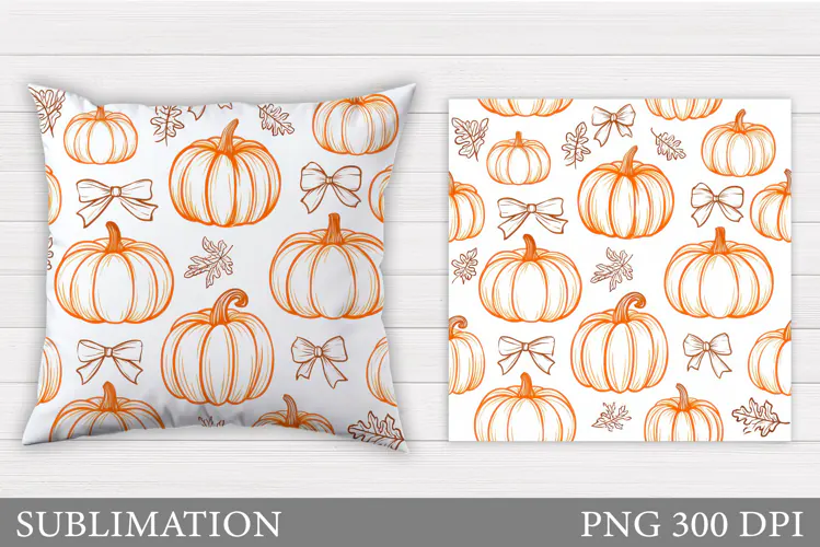 Fall Pumpkin Pillow Design. Pumpkin Sublimation