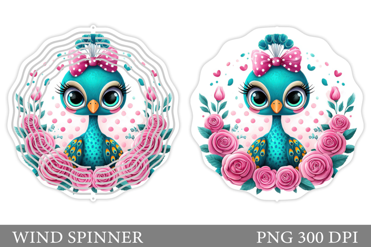 Cute Peacock Wind Spinner. Cute Peacock Sublimation