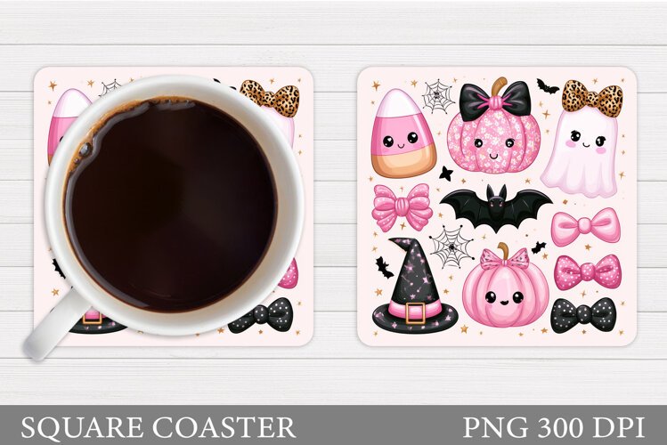 Halloween Coaster Design. Halloween Sublimation example image 1