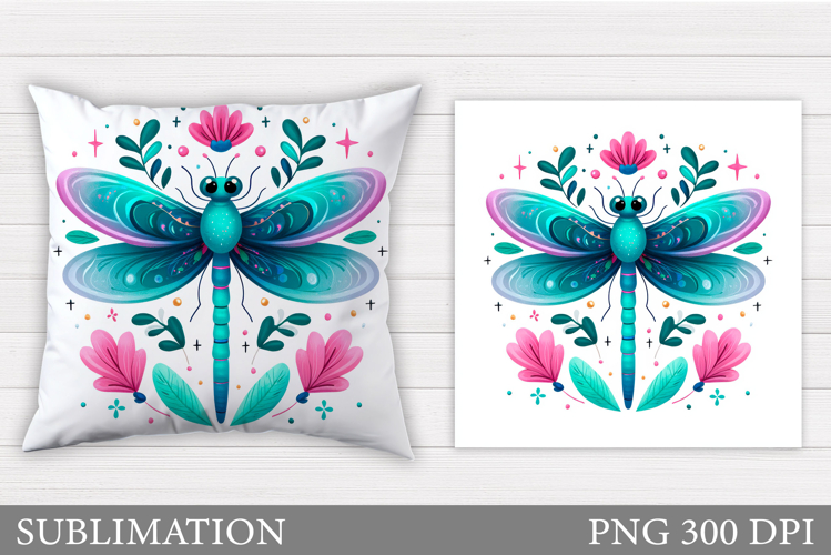 Dragonfly Pillow Design. Dragonfly Sublimation