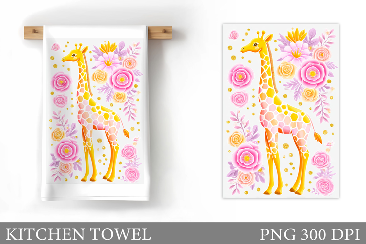 Cute Giraffe Kitchen Towel Design. Giraffe Sublimation