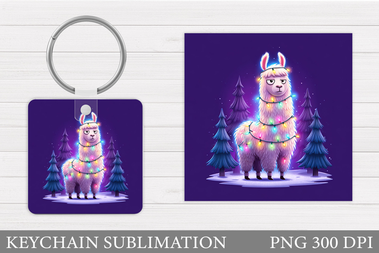 Christmas Lama Keychain. Cute Lama Keychain Design