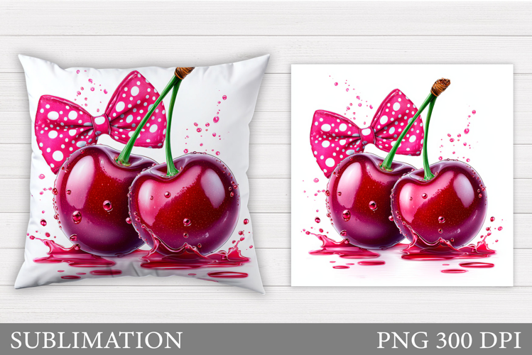 Cherry Pillow Design. Cherry Sublimation