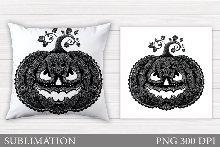 Halloween Pumpkin Pillow. Halloween Pumpkin Sublimation example image 1