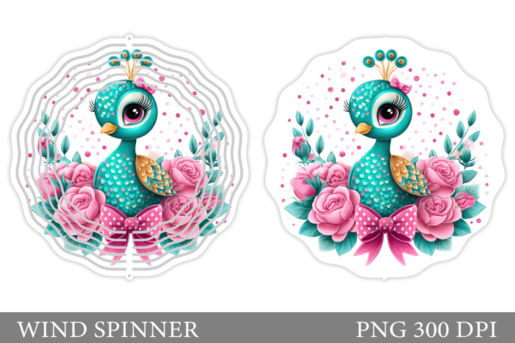 Cute Peacock Wind Spinner. Cute Peacock Sublimation