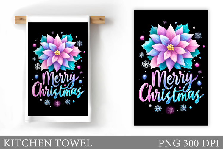 Christmas Kitchen Towel Design. Merry Christmas Sublimation