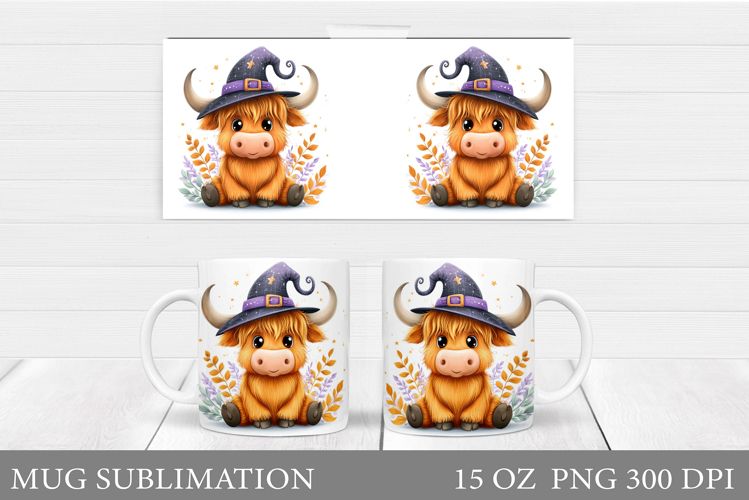 Halloween Cow Mug Design. Halloween Cow Sublimation