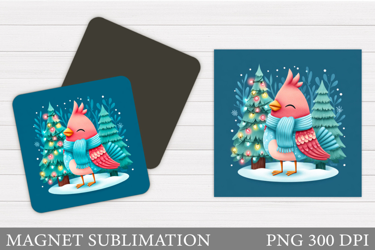Cardinal Magnet Design. Christmas Magnet Sublimation