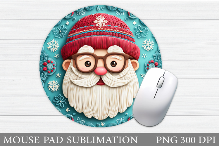 Cute Santa Claus Mouse Pad. Christmas Mouse Pad Sublimation