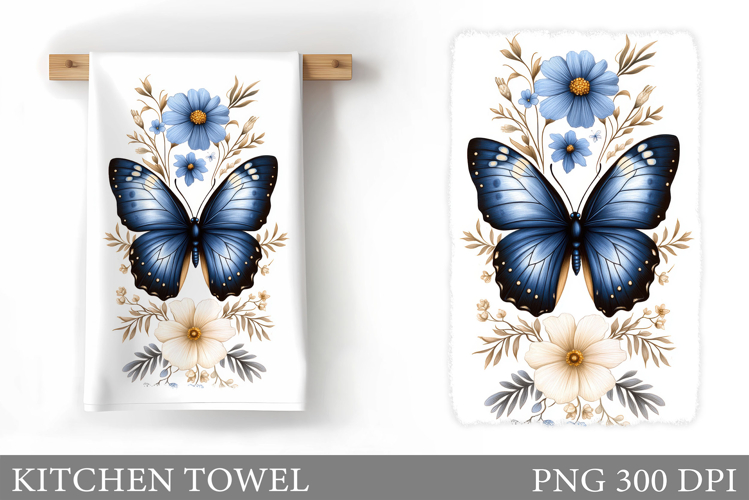 Butterfly Kitchen Towel Design. Butterfly Sublimation
