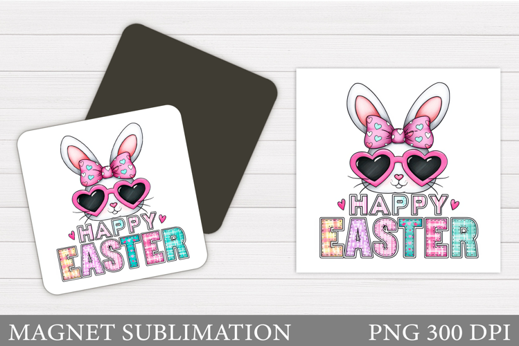 Happy Easter Magnet Design. Easter Bunny Magnet Sublimation