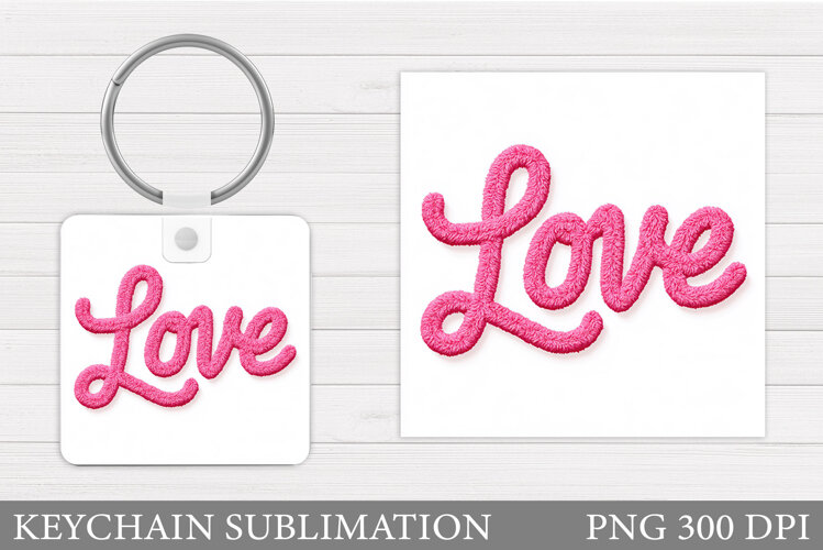 Love Keychain Design. Valentine Keychain Sublimation example image 1