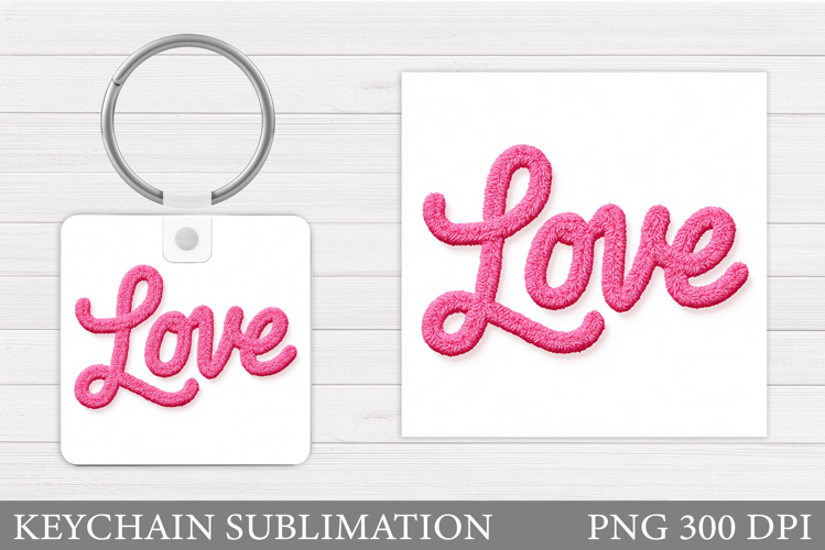 Love Keychain Design. Valentine Keychain Sublimation