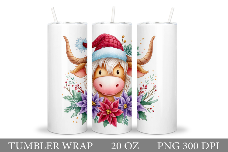 Christmas Cow Tumbler Design. Christmas Tumbler Sublimation