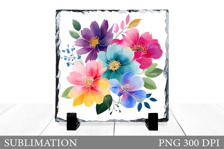 Flowers Sublimation. Flowers Slate Sublimation