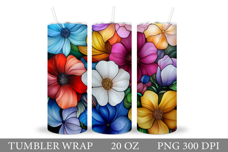 Floral Tumbler Design. Flowers Tumbler Sublimation