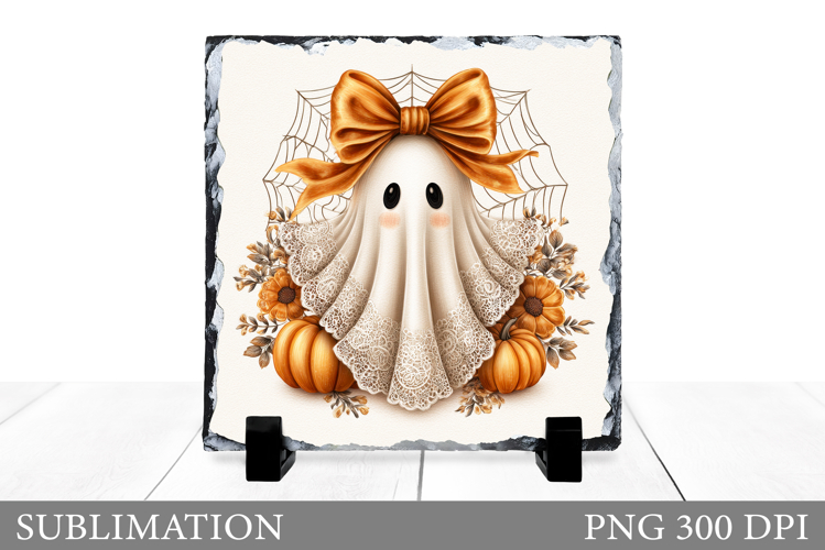 Cute Ghost Slate Design. Halloween Slate Sublimation
