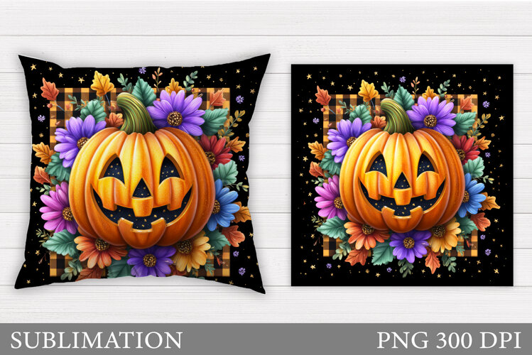 Halloween Pumpkin Pillow. Halloween Pillow Sublimation example image 1