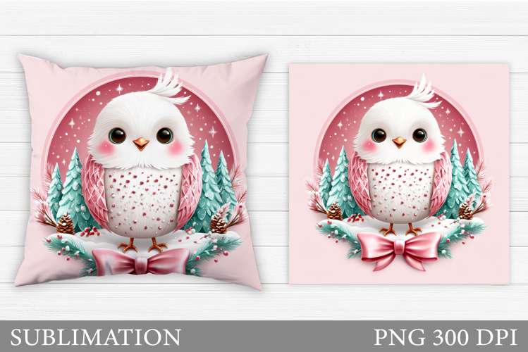 Christmas Bird Pillow Design. Christmas Pillow Sublimation