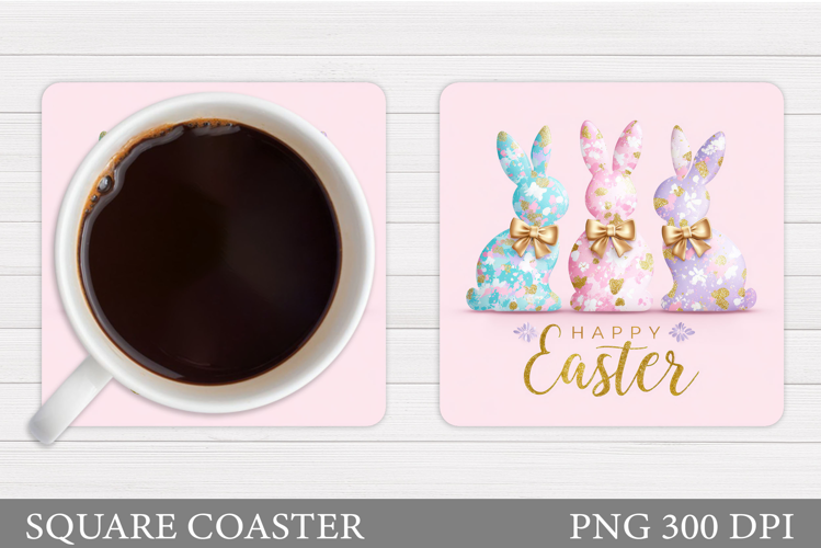 Easter Bunny Coaster Design. Easter Coaster Sublimation