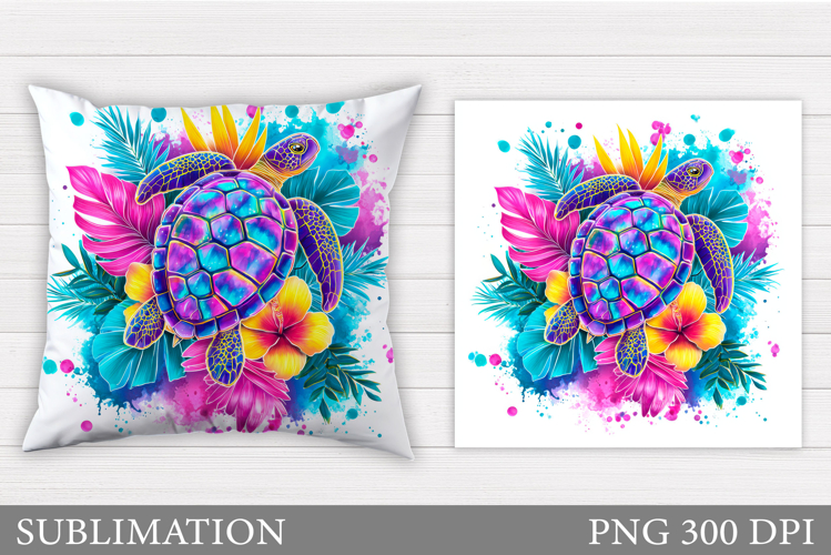 Sea Turtle Pillow Design. Sea Turtle Sublimation