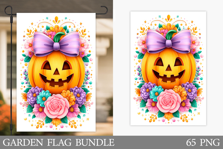 Pumpkin Garden Flag Sublimation. Halloween Garden Flag