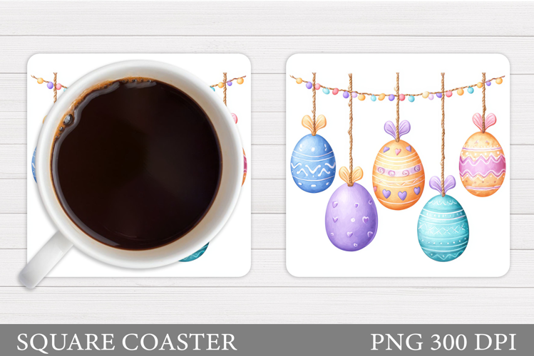 Easter Eggs Coaster Design. Easter Coaster Sublimation
