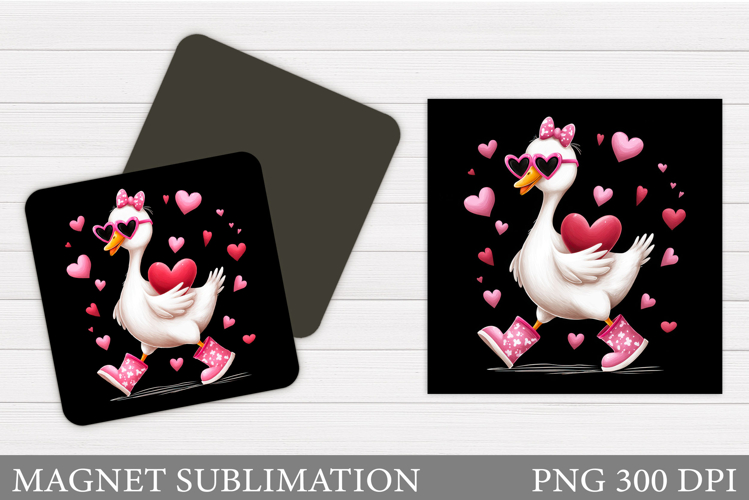 Valentines Goose Magnet. Valentines Magnet Sublimation