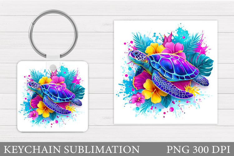 Turtle Keychain Sublimation. Sea Turtle Sublimation