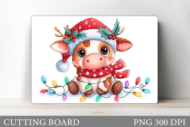 Christmas Cow Cutting Board. Christmas Cutting Board