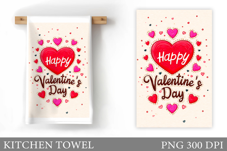 Valentines Day Kitchen Towel. Valentines Kitchen Towel