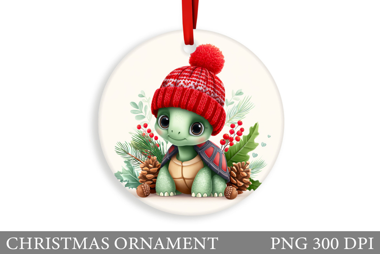 Turtle Christmas Ornament. Christmas Ornament Sublimation