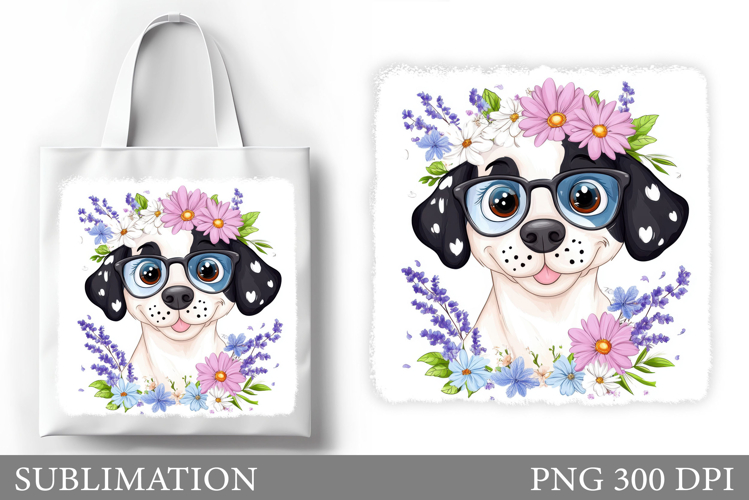 Cute Dog Tote Bag Design. Dog Sublimation