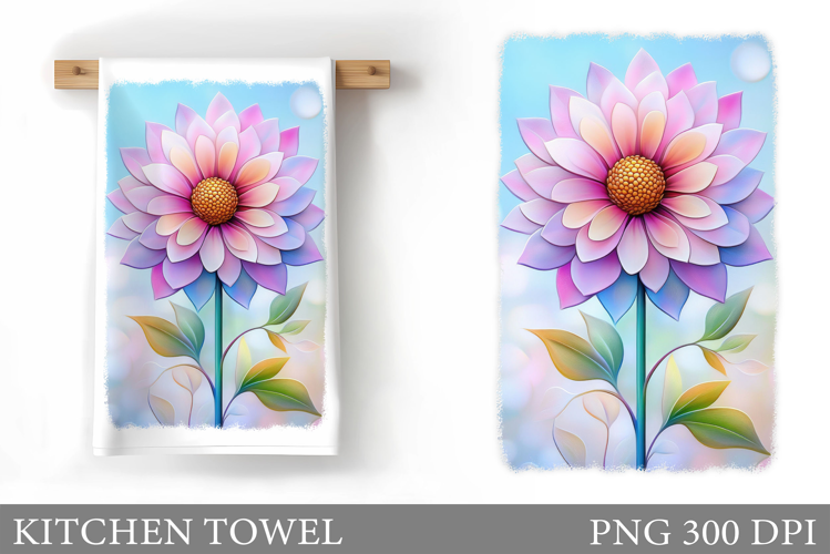 Flowers Kitchen Towel Design. Kitchen Towel Sublimation