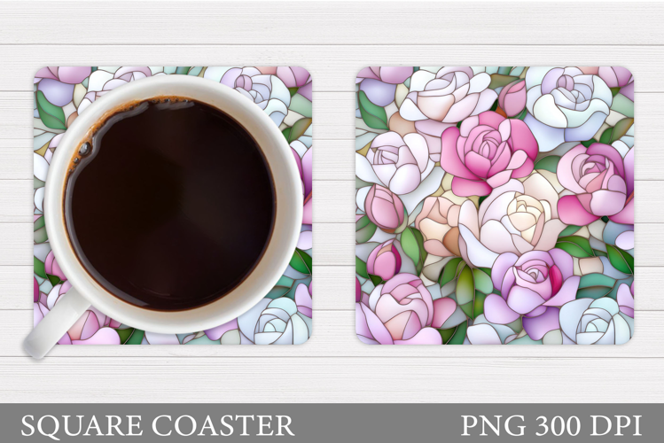 Roses Coaster Sublimation. Flowers Coaster Design