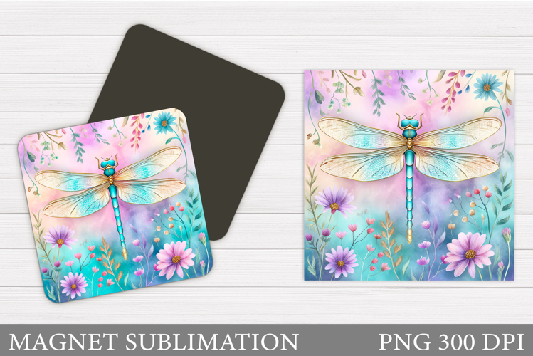 Dragonfly Magnet Design. Flowers Magnet Sublimation
