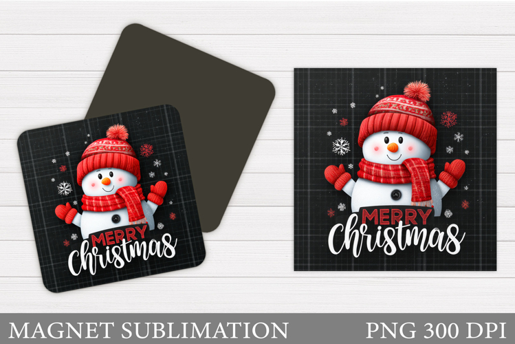 Snowman Magnet Sublimation. Christmas Magnet Design