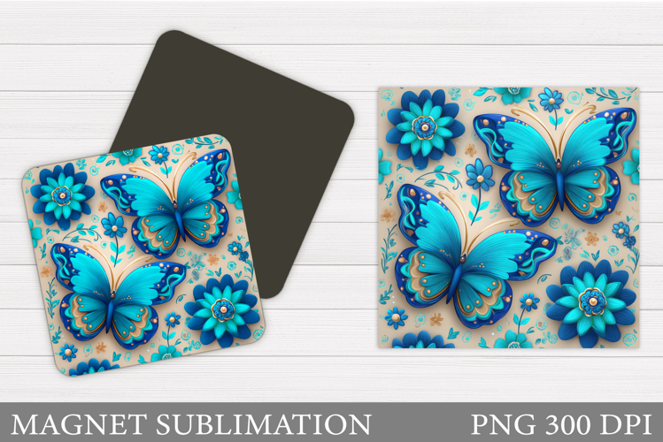 Butterfly Magnet Design. Flowers Magnet Sublimation