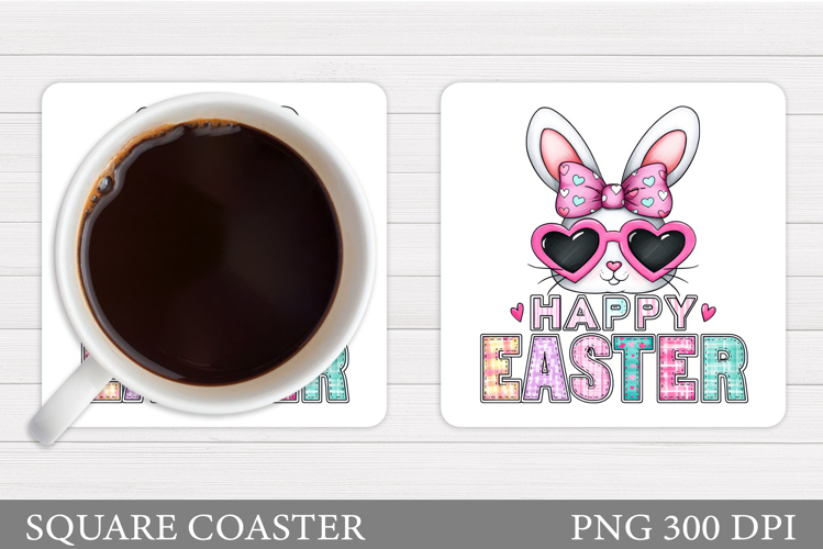 Easter Bunny Coaster Design. Easter Coaster Sublimation