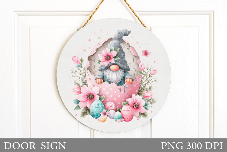 Easter Gnome Door Sign Design. Easter Door Sign Sublimation