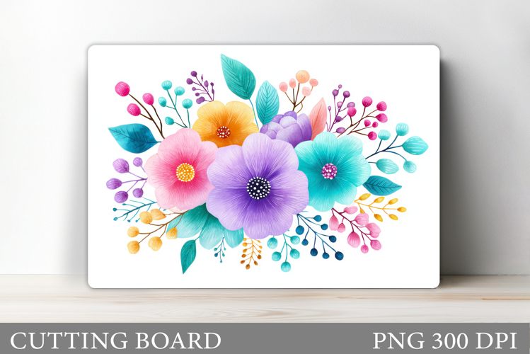 Floral Cutting Board Design. Flowers Cutting Board