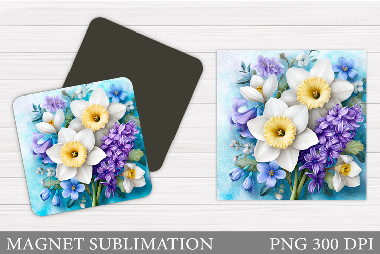 Flowers Magnet Sublimation. Floral Magnet Design