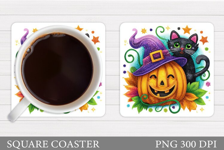 Halloween Coaster Design. Halloween Sublimation example image 1