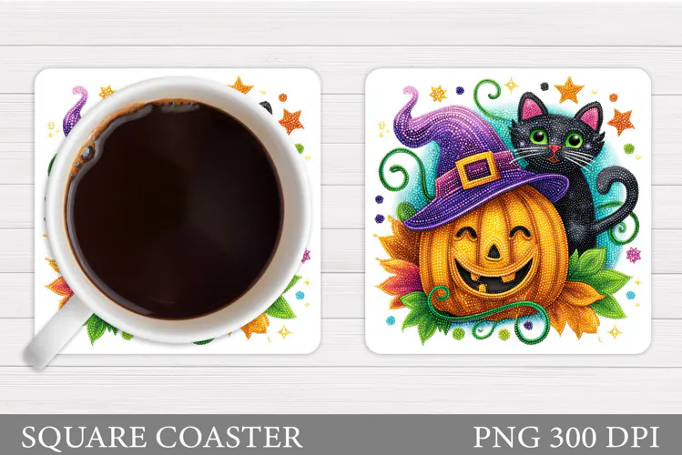 Halloween Coaster Design. Halloween Sublimation