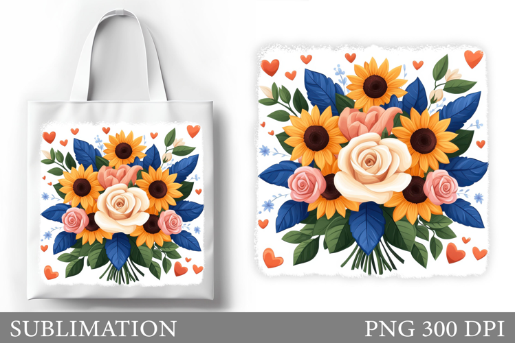 Flowers Tote Bag Sublimation. Garden Flowers Sublimation